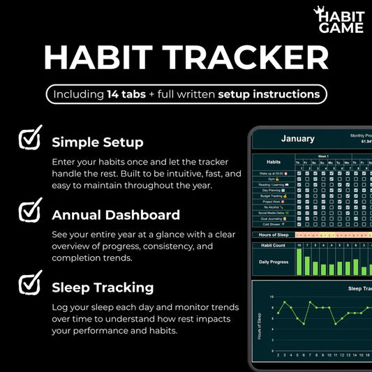 Habit Tracker for Excel & Google Sheets